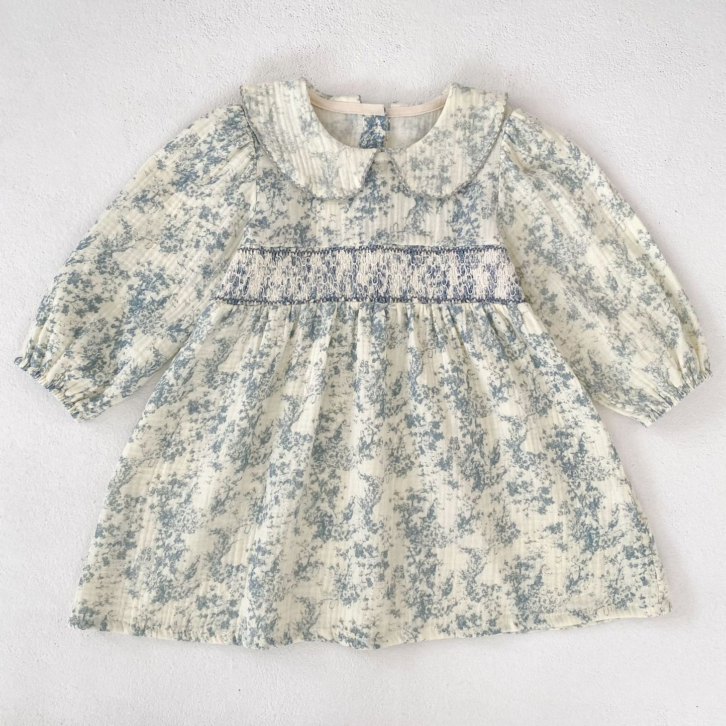 MyKids-USA® Autumn Baby Girls Peter Pan Collar Long-sleeved Floral Bodysuit and Dress – Princess Sister Matching Set