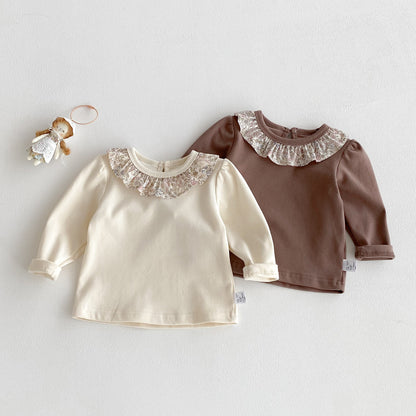 Autumn Arrival Baby Girls Flowers Pattern Collar Long Sleeves Top, MyKids-USA®, Baby & Toddler Tops, MyKids-USA -  -  -  -  -  -  - 