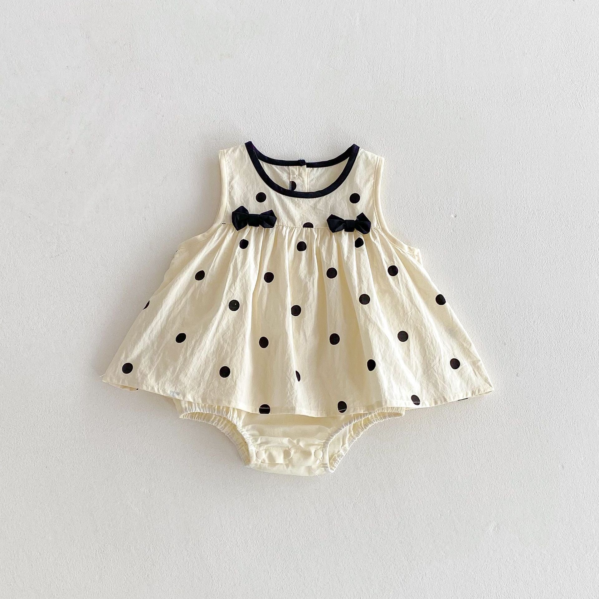Summer Arrival Baby Girls Cute Sleeveless Polka Dots Pattern Dress Design Strap Onesies, MyKids-USA®, Baby One-Pieces, MyKids-USA -  -  -  -  -  -  - 