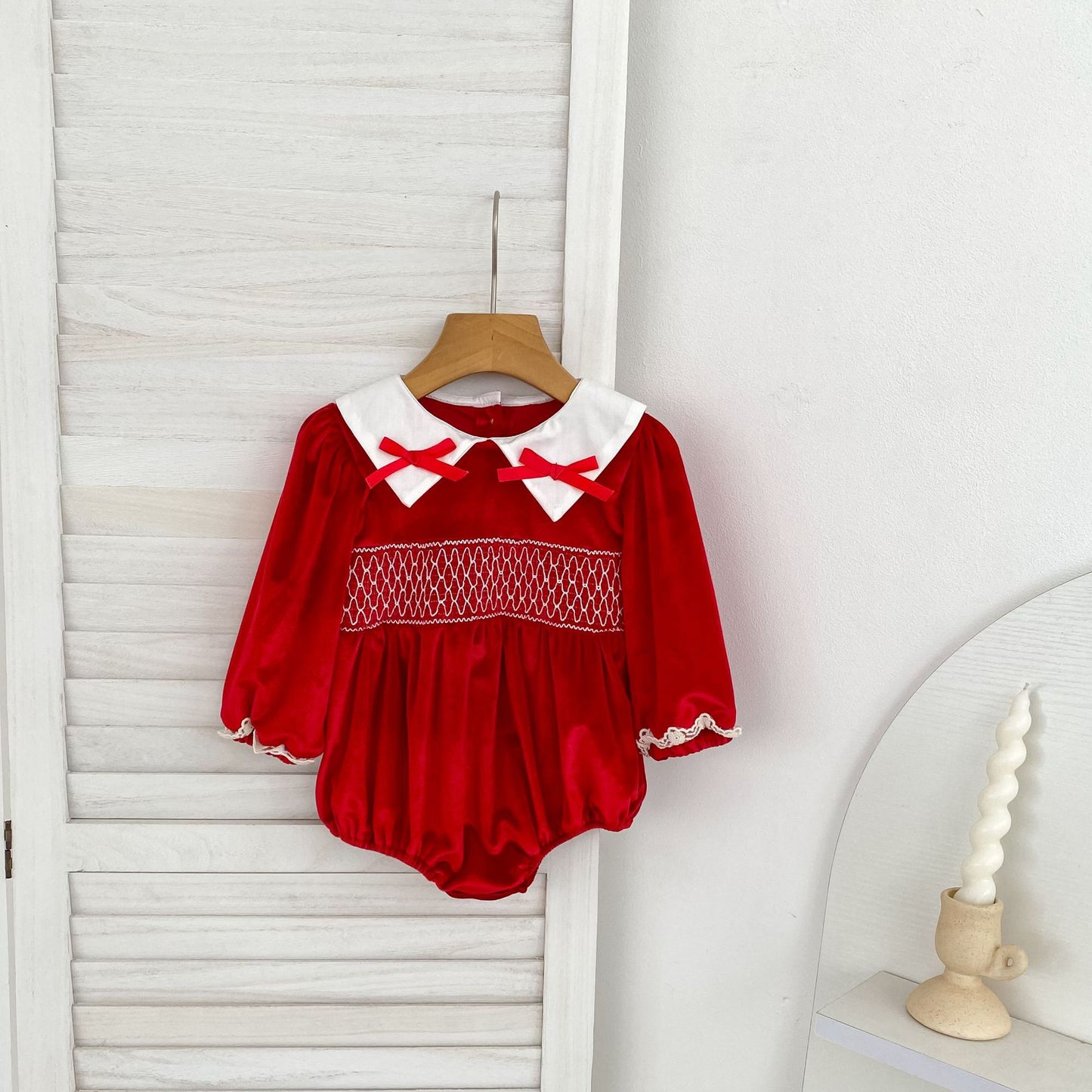 MyKids-USA® Autumn Lace Trim Baby Kids Girls Princess Long Sleeves Color Patchwork Bodysuit