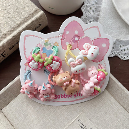 Cute Animals Cartoon Hair Tie, MyKids-USA®, Ponytail Holders, MyKids-USA - Size/Age - Average Size (0-12Y） - Color - Blue -  -  - TR2604172242-B.