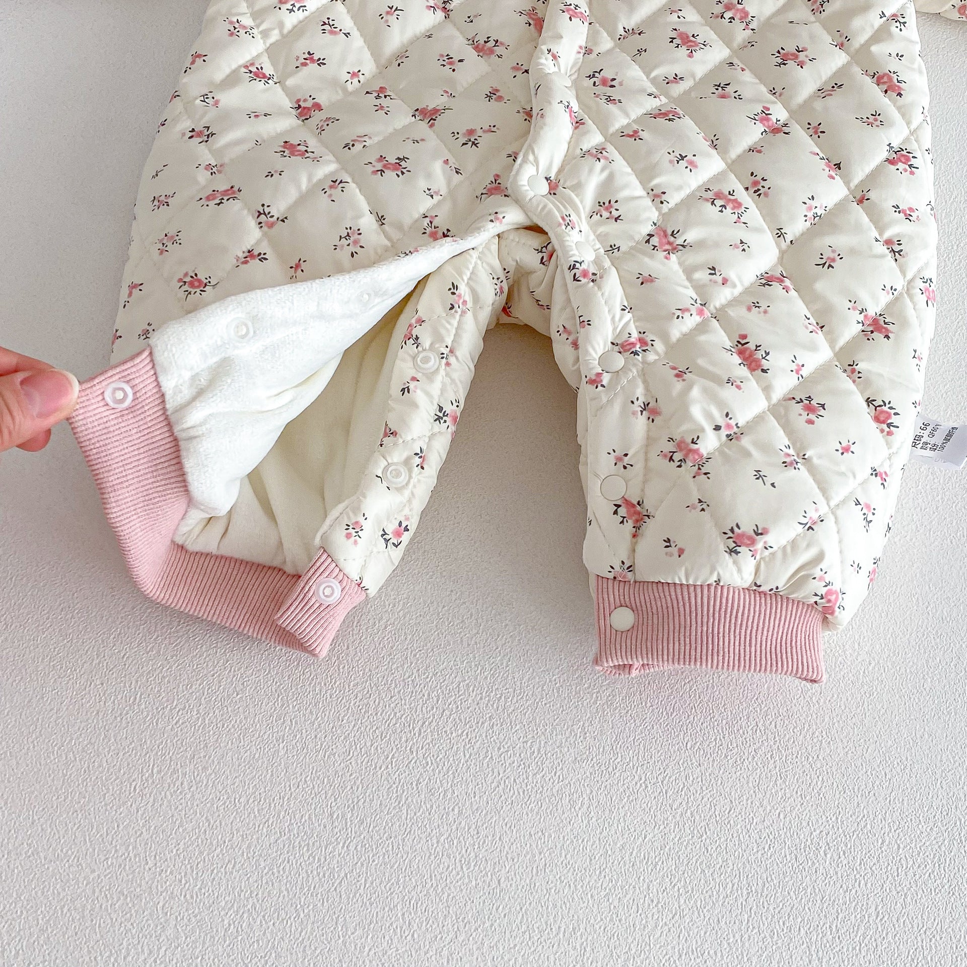 Winter Arrival Baby Girls Long Sleeves Floral Pattern Fleece-Lined Hooded Rompers, MyKids-USA®, Baby One-Pieces, MyKids-USA -  -  -  -  -  -  - .