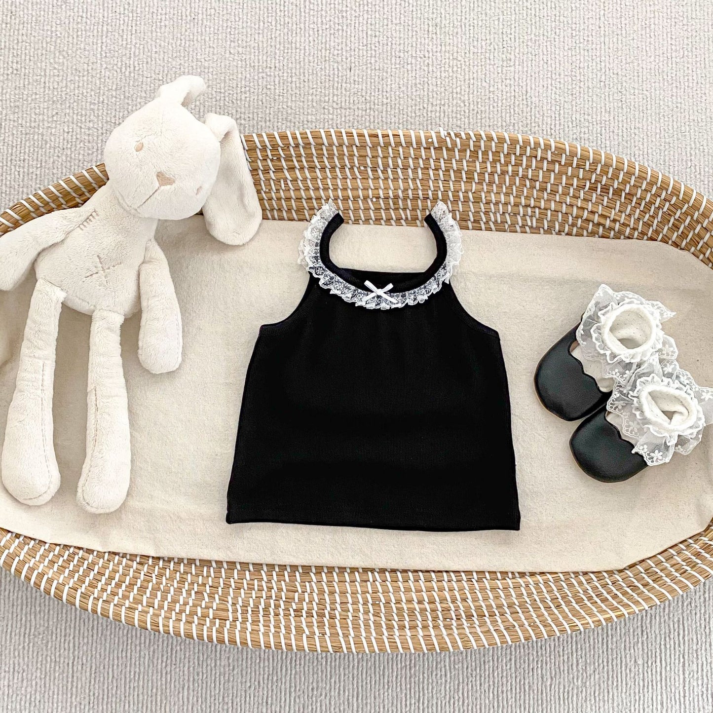 Arrival Summer Baby Kids Girls Lace Trim Top Vest, MyKids-USA®, Baby & Toddler Tops, MyKids-USA - Size/Age - 73 (6-9M) - Color - Black -  -  - TR2605202251-B.