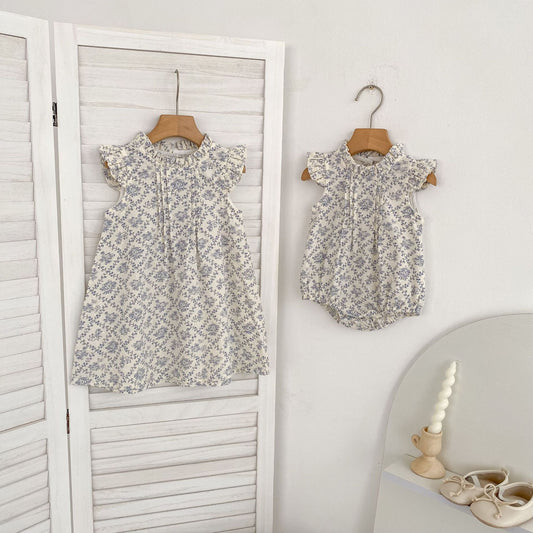 Summer Girls Flowers and Argyle Pattern Bodysuit and Dress – Princess Sister Matching Set, MyKids-USA®, Baby & Children's Outfits, MyKids-USA -  -  -  -  -  -  - .