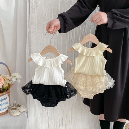 Summer Hot Selling Baby Girls Sleeveless Solid Color Vest and Tulle Patchwork Bloomers Clothing Set, MyKids-USA®, Baby & Toddler Outfits, MyKids-USA -  -  -  -  -  -  - 