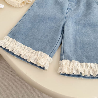 Spring Baby Kids Girls Long Sleeves Cute Flowers Embroidered Pattern Top and Denim Jeans Clothing Set, MyKids-USA®, Baby & Toddler Outfits, MyKids-USA -  -  -  -  -  -  - .