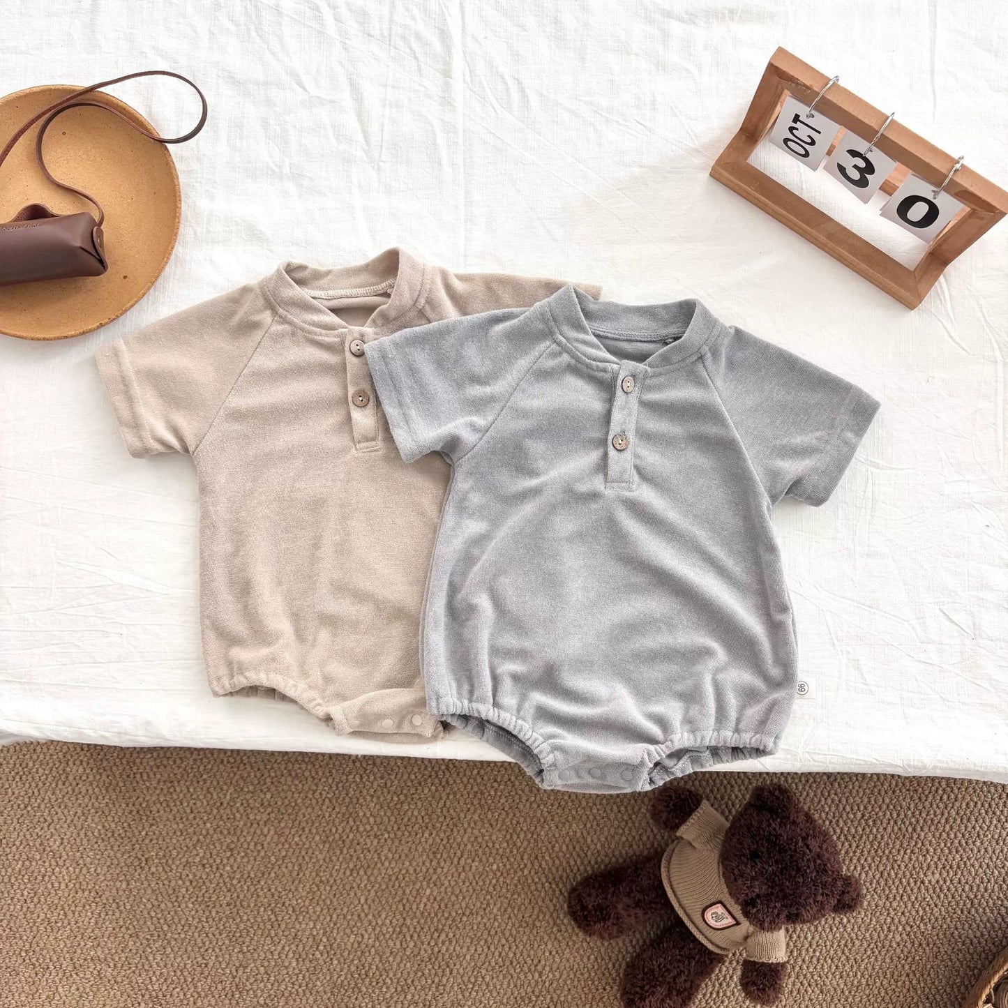 Summer Arrival Baby Unisex Casual Solid Color Short Sleeves Onesies, MyKids-USA®, Baby One-Pieces, MyKids-USA -  -  -  -  -  -  - 