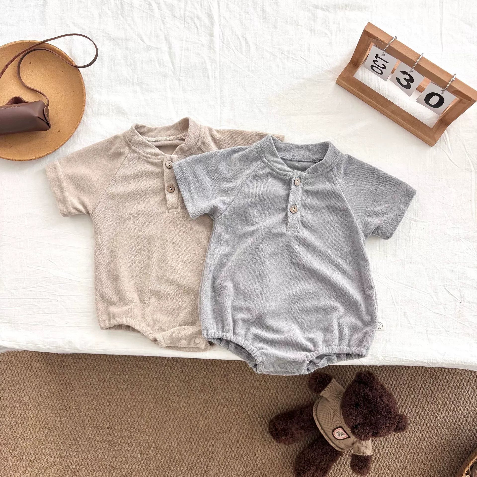 Summer Arrival Baby Unisex Casual Solid Color Short Sleeves Onesies, MyKids-USA®, Baby One-Pieces, MyKids-USA -  -  -  -  -  -  - 