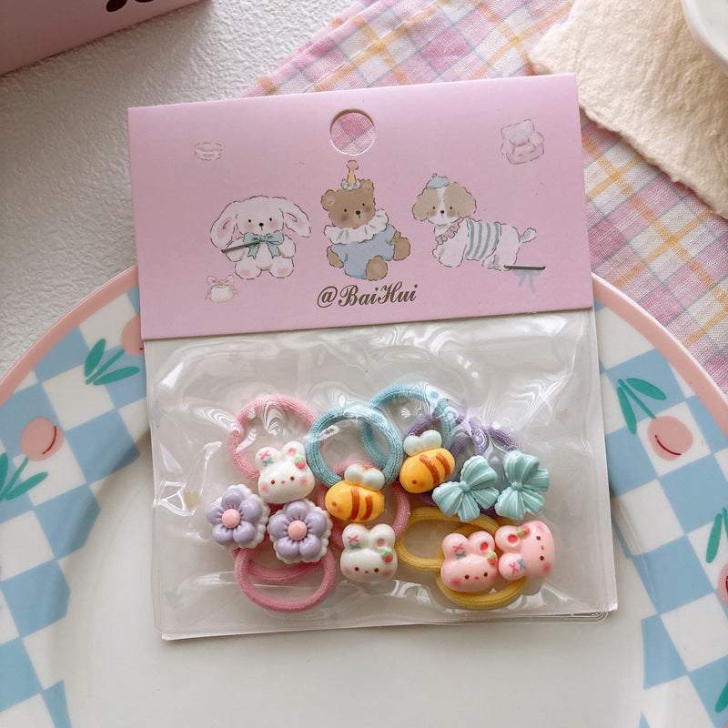 Cute Animals and Fruits Pattern Hair Tie, MyKids-USA®, Ponytail Holders, MyKids-USA - Size/Age - Average Size (0-12Y） - Color - Green -  -  - TR2604172248-A.