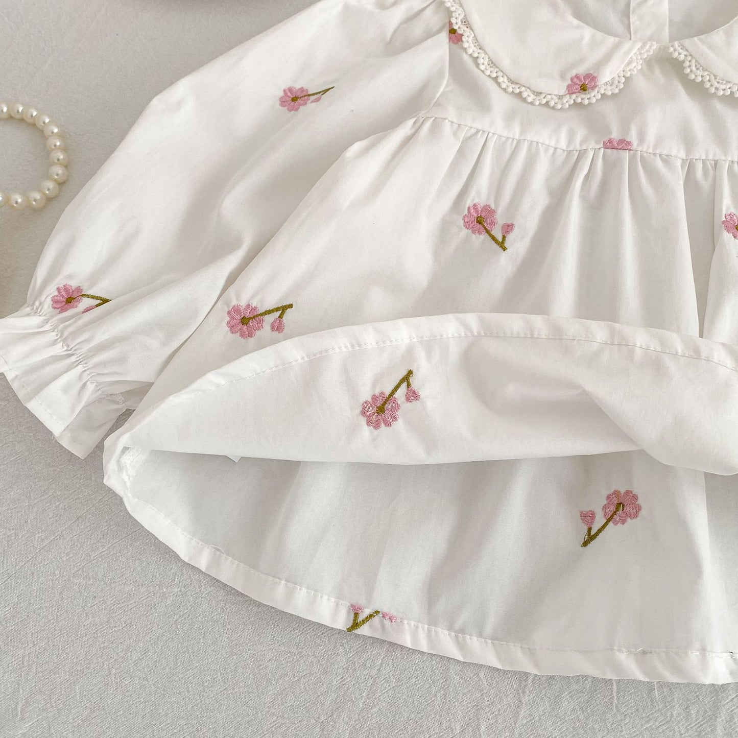 MyKids-USA® Arrival Autumn Baby Kids Girls Long Sleeves Flowers Pattern Embroidered Top