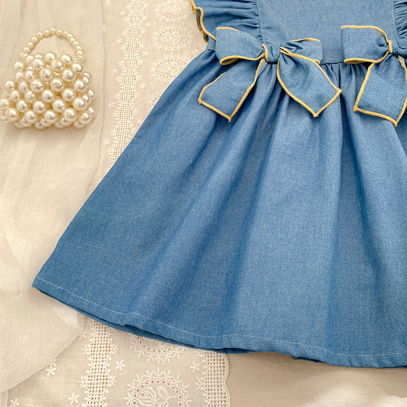 Summer Girls Simple Denim Crew Neck Onesies and Dress – Princess Sister Matching Set, MyKids-USA®, Baby & Toddler Outfits, MyKids-USA -  -  -  -  -  -  - .