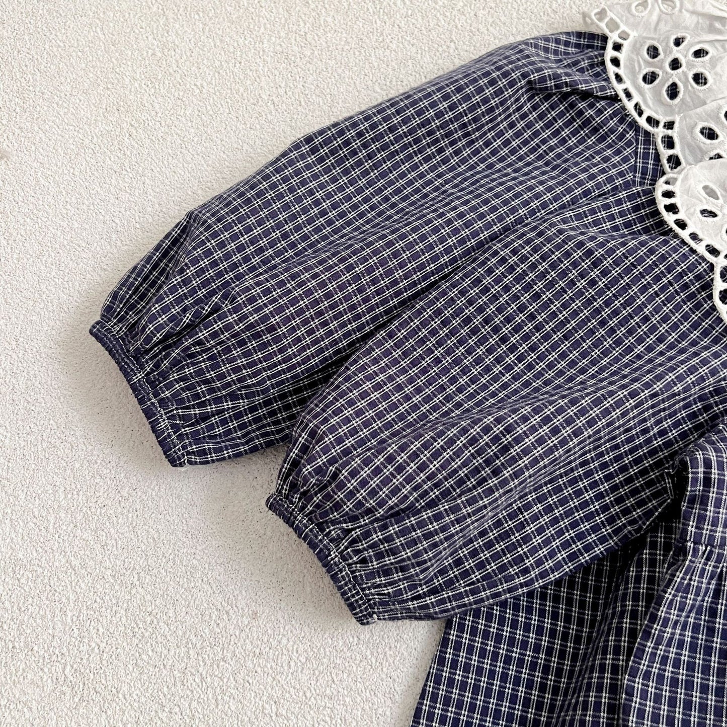 Lace Collar Grid Pattern Long Sleeve Bodysuit OR Dress For Toddler, MyKids-USA®, Baby & Toddler Outfits, MyKids-USA -  -  -  -  -  -  - 