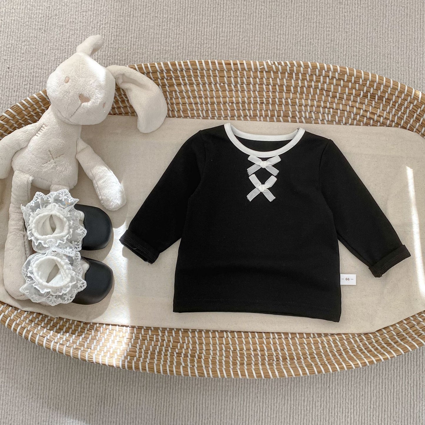 Spring Arrival Baby Girls Color Patchwork Long Sleeves Butterfly-bows Pattern Top, MyKids-USA®, Baby & Toddler Tops, MyKids-USA - Size/Age - 73 (6-9M) - Color - Black -  -  - TR2601181919-B.