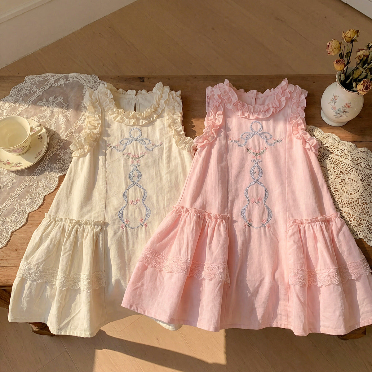 Summer Arrival Baby Girls Sleeveless Embroidery Pattern Dress, MyKids-USA®, Baby & Children's Dresses, MyKids-USA -  -  -  -  -  -  - .