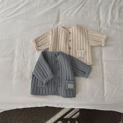 Winter Arrival Baby Unisex Long Sleeves Letters Pattern Cotton-Padded Warm Coat