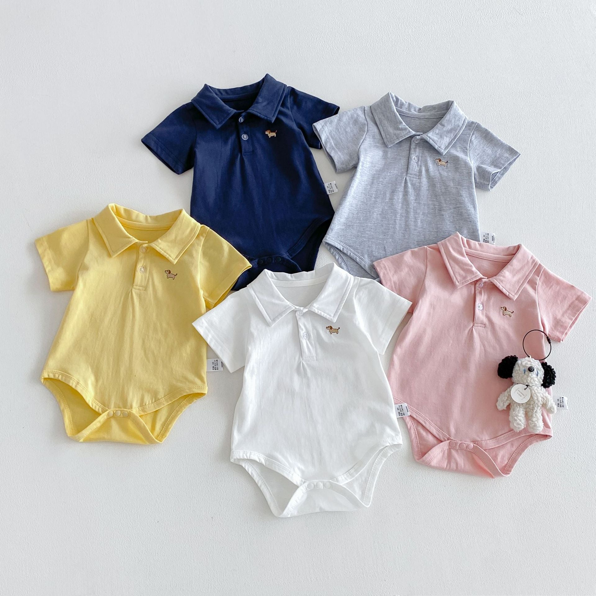 Summer Arrival Baby Boys Short Sleeves Turn-down Collar Puppy Pattern Bodysuit, MyKids-USA®, Baby & Children's One-Pieces, MyKids-USA -  -  -  -  -  -  - .