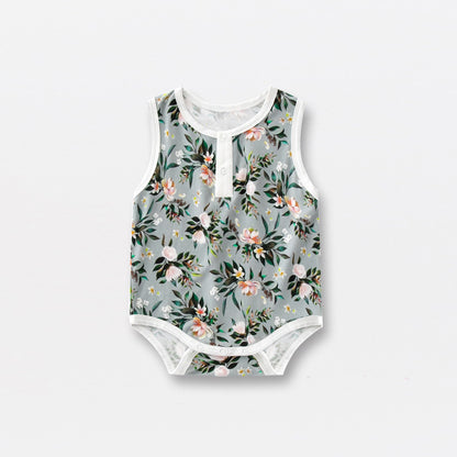 Summer Arrival Baby Sleeveless Floral and Animals Pattern Bodysuits, MyKids-USA®, Baby & Children's One-Pieces, MyKids-USA - Size/Age - 59 (0-3M) - Color - Green -  -  - TR2605182214-C.