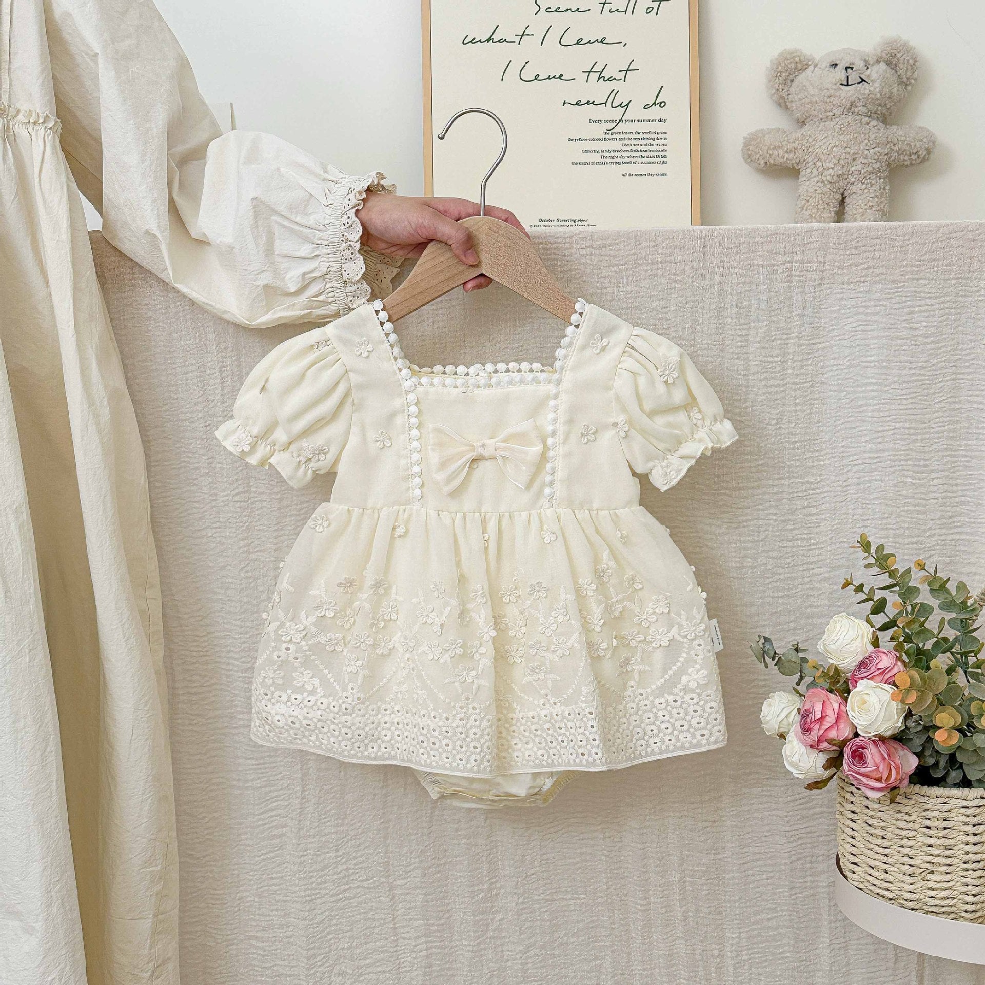 Summer Arrival Baby Girls Cute Short Sleeves Flowers Pattern Decorated Onesies, MyKids-USA®, Baby One-Pieces, MyKids-USA -  -  -  -  -  -  - 