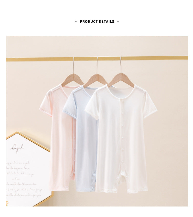 Summer Arrival Baby Short Sleeves Solid Color Single Breasted Rompers Bodysuits, MyKids-USA®, Baby & Children's One-Pieces, MyKids-USA -  -  -  -  -  -  - .