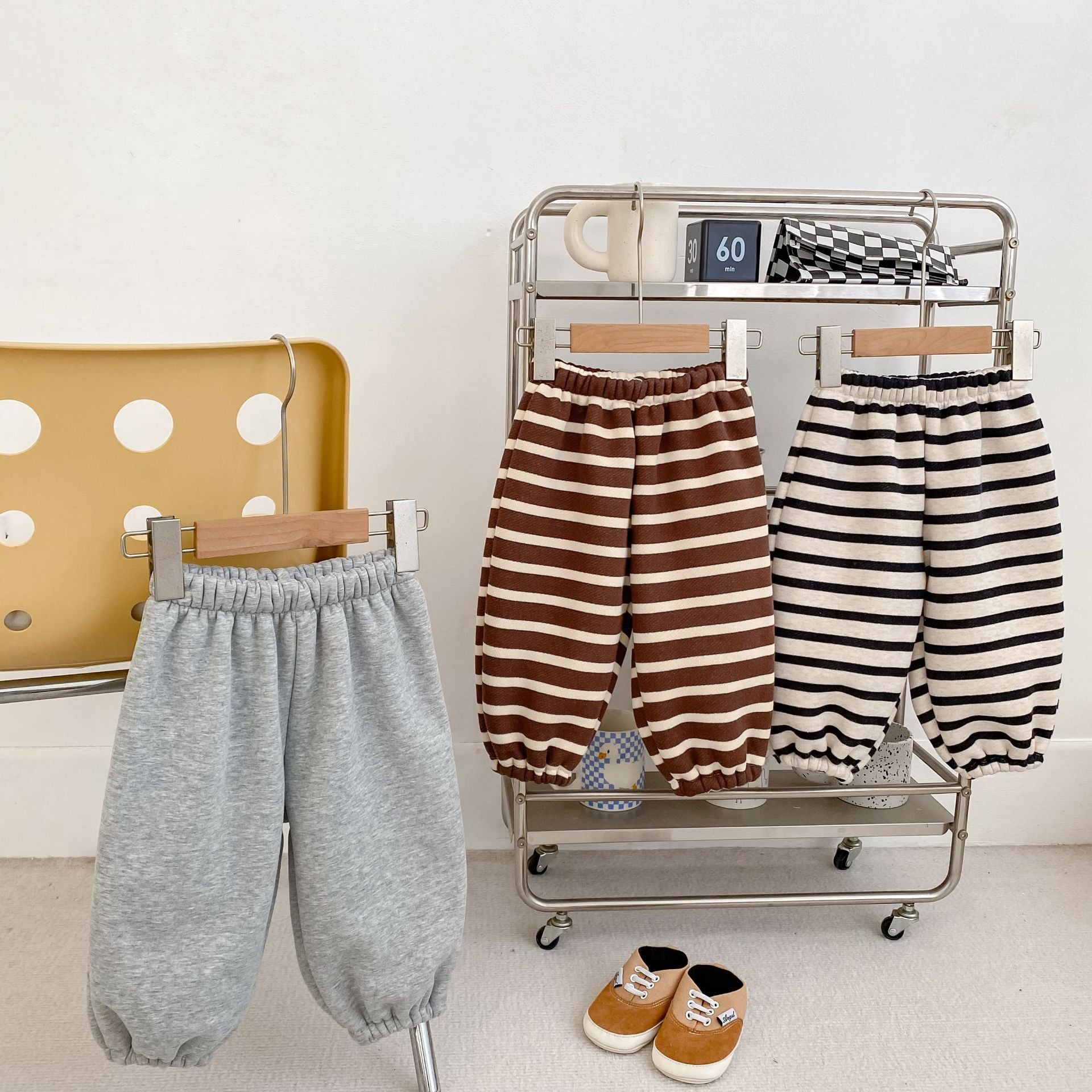 Autumn and Winter Arrival Casual Style Striped Pattern Fleece-Lined Pants for Baby and Kids, MyKids-USA®, Trousers, MyKids-USA -  -  -  -  -  -  - 