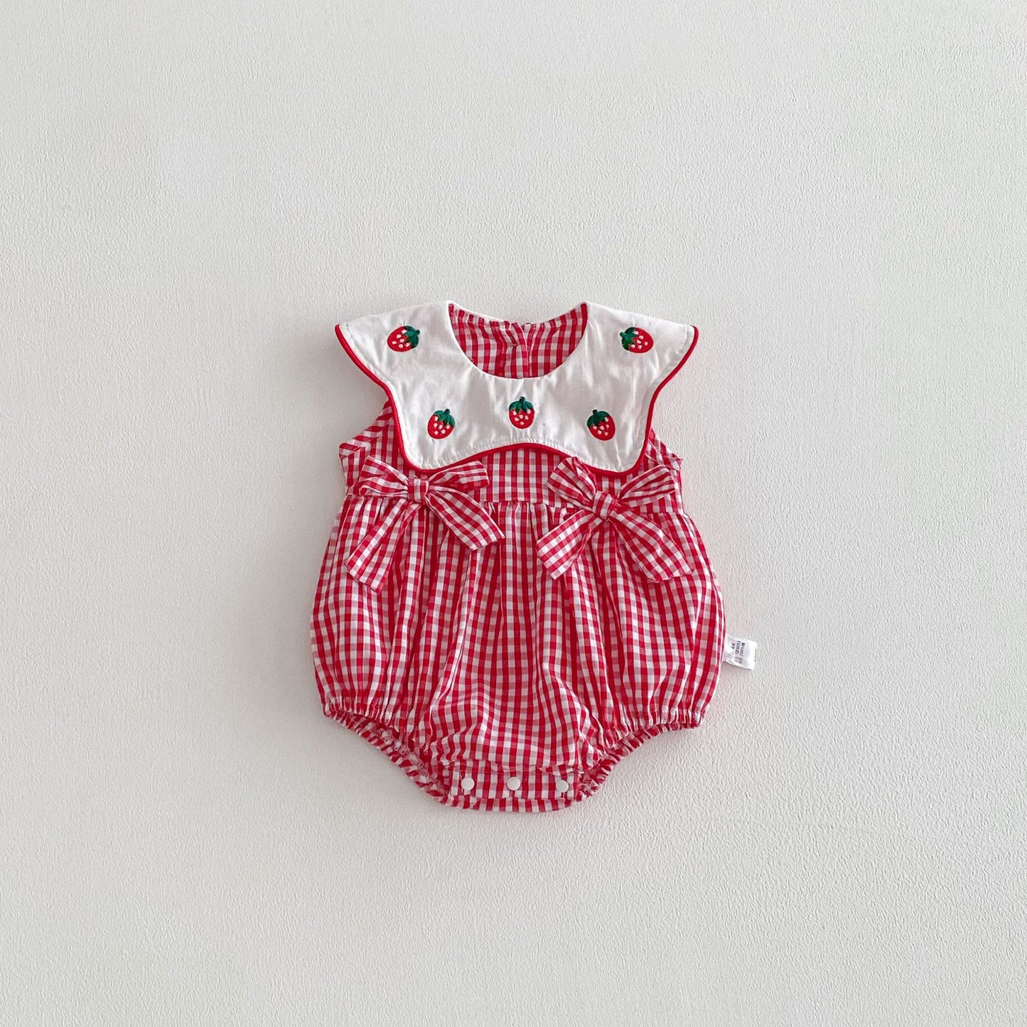 Arrival Summer and Spring Baby Girls Plaid Sleeveless Bodysuit, MyKids-USA®, Bodysuits, MyKids-USA - Size/Age - 66 (3-6M) - Color - Red -  -  - TR2602081539-A.