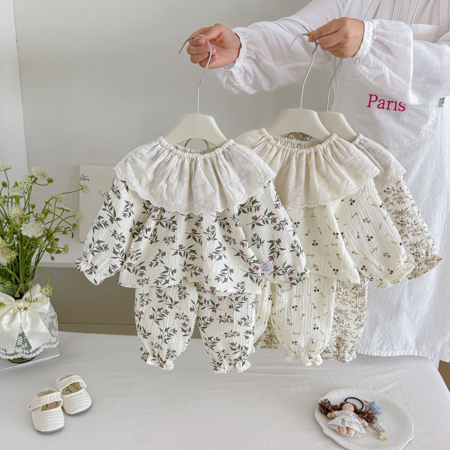 MyKids-USA® Hot Selling Autumn Baby Kids Girls Long Sleeves Floral Pattern Top with Pants Set