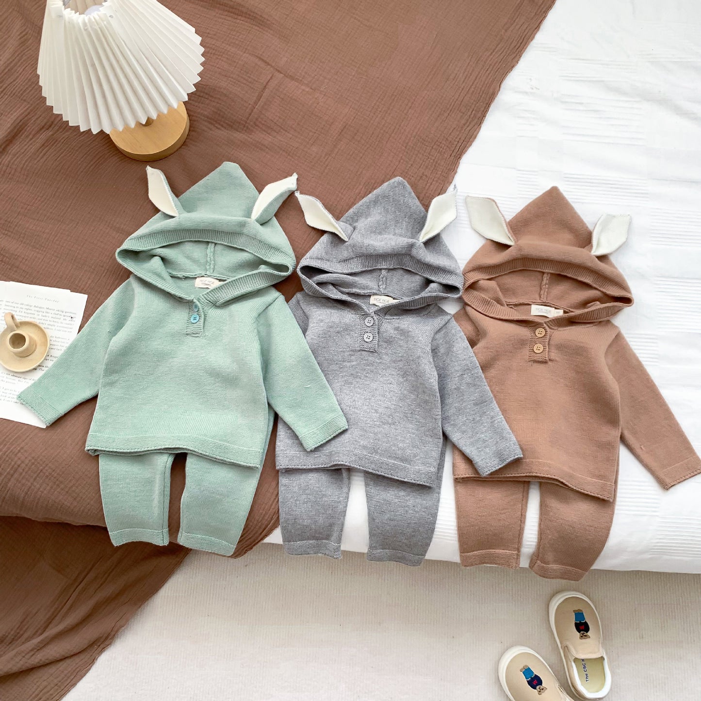 Spring and Autumn Baby Kids Unisex Solid Color Long Sleeves Hooded Top and Plain Pants Clothing Set, MyKids-USA®, Baby & Toddler Outfits, MyKids-USA -  -  -  -  -  -  - 
