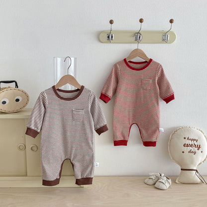 Autumn and Spring Arrival Baby Unisex Long Sleeves Striped Pattern Rompers, MyKids-USA®, Baby One-Pieces, MyKids-USA -  -  -  -  -  -  - 