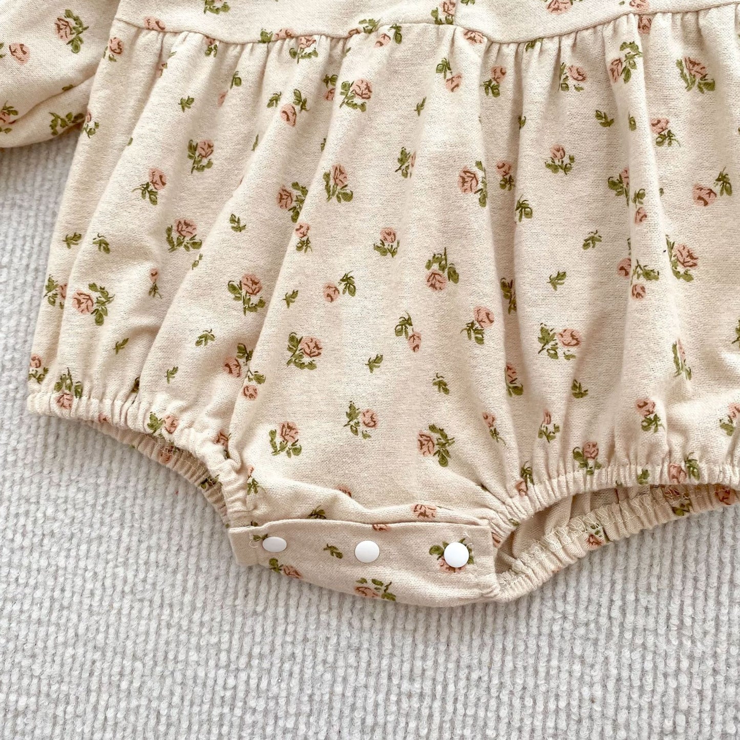 Arrival Spring and Autumn Flowers Pattern Baby Kids Girls Turn-down Collar Onesies and Dress – Princess Sister Matching Set