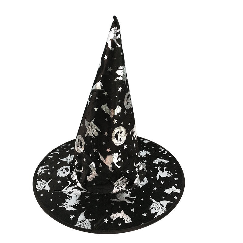 Halloween Bronzed Witch Hats Masquerade Dress Up Decoration, MyKids-USA®, Costume Accessories, MyKids-USA - Size/Age - Kids & Adult (Average Size) - Color - Black -  -  - JM2206092213-B