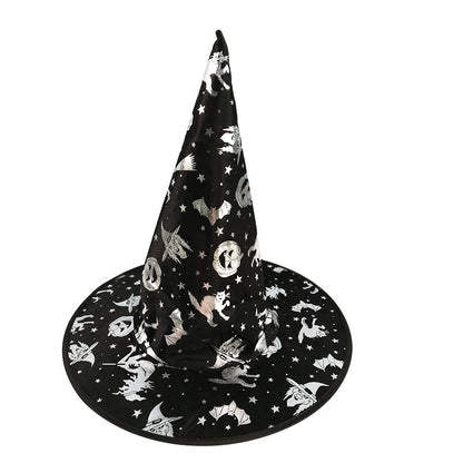 Halloween Bronzed Witch Hats Masquerade Dress Up Decoration, MyKids-USA®, Costume Accessories, MyKids-USA - Size/Age - Kids & Adult (Average Size) - Color - Black -  -  - JM2206092213-B