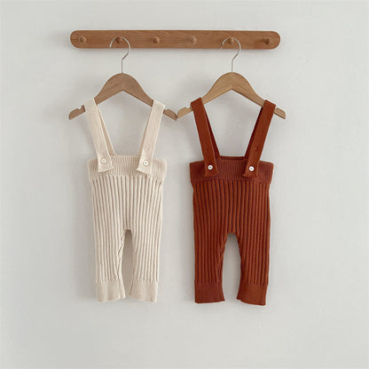 New Autumn And Winter Solid Color Knitted Overalls Quality