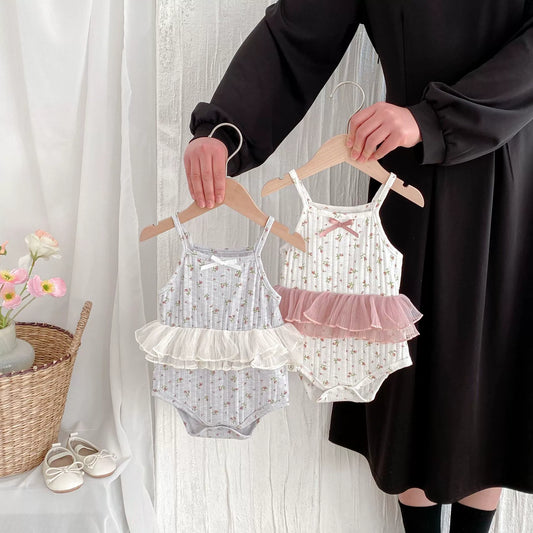 Summer Arrival Baby Girls Color Patchwork Flowers Pattern Sleeveless Onesies, MyKids-USA®, Baby One-Pieces, MyKids-USA -  -  -  -  -  -  - 