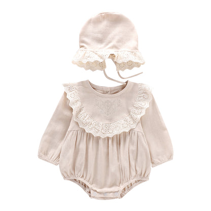 Autumn and Spring Arrival Baby Girls Long Sleeves Flowers Pattern Lace Trim Onesies, MyKids-USA®, Baby One-Pieces, MyKids-USA -  -  -  -  -  -  - 