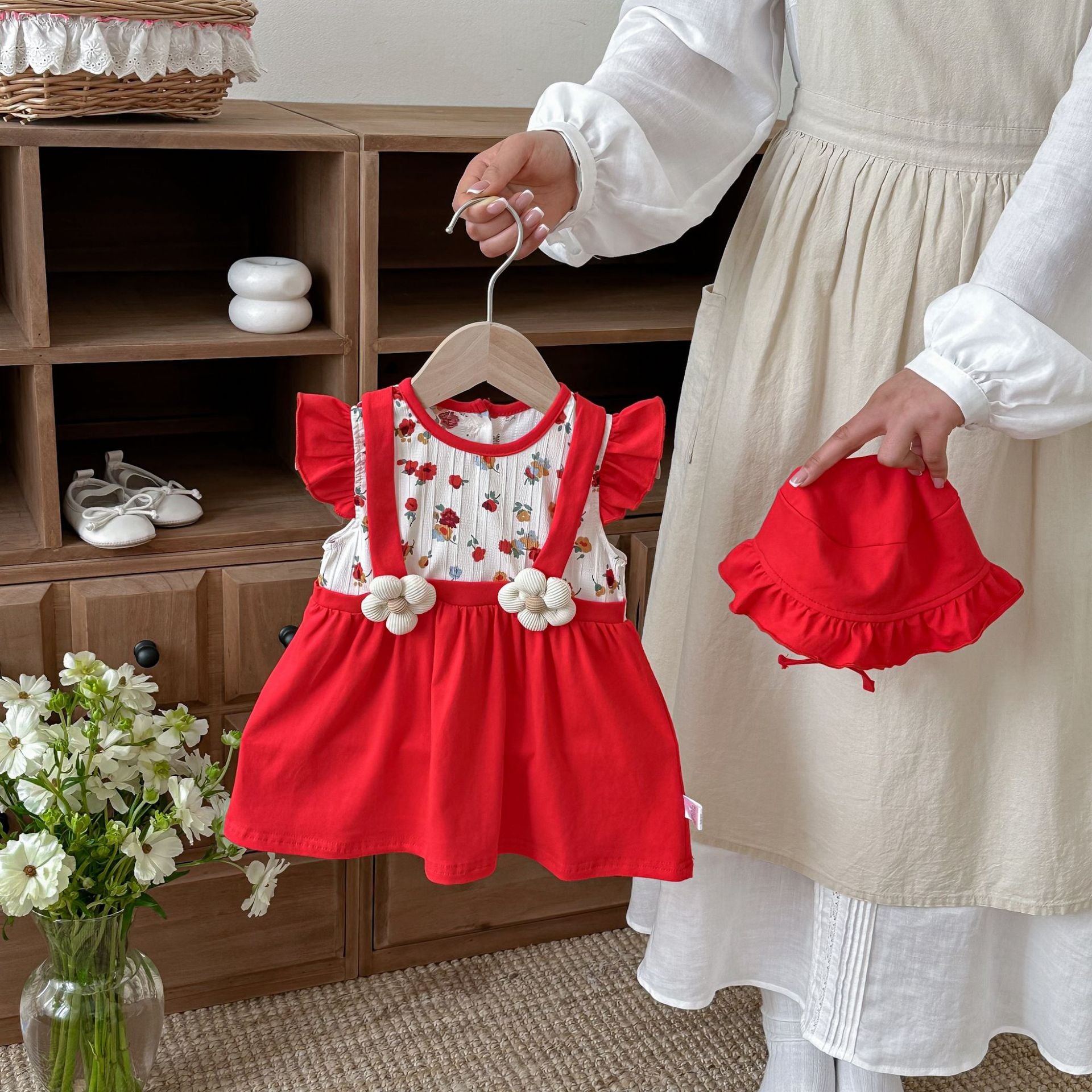 Summer Arrival Baby Girls Fly Sleeves Flowers Pattern Color Patchwork Bodysuit Dress with Hat, MyKids-USA®, Baby & Children's Dresses, MyKids-USA -  -  -  -  -  -  - .