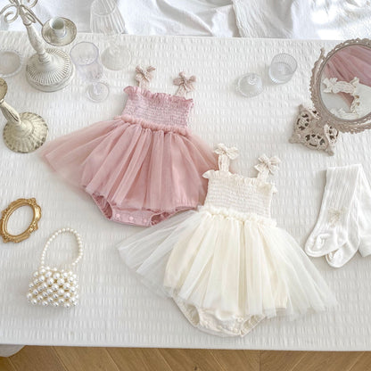 Summer Arrival Baby Girls Cute Solid Color Pleated Sleeveless Dress Design Strap Onesies, MyKids-USA®, Baby One-Pieces, MyKids-USA -  -  -  -  -  -  - 