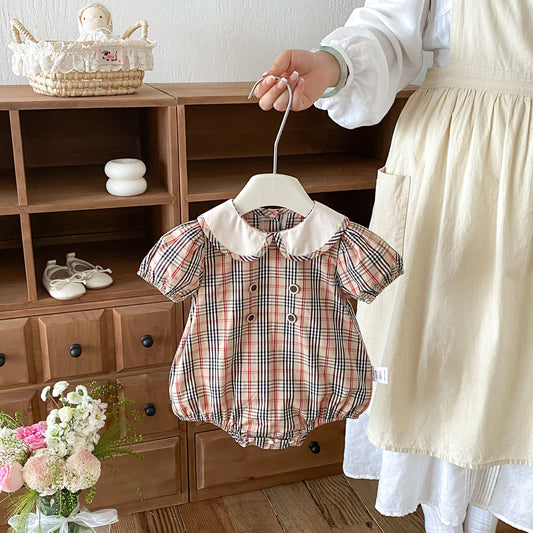 Design Summer Baby Kids Girls Short Sleeves Plaid Pattern Bodysuit, MyKids-USA®, Baby & Children's One-Pieces, MyKids-USA -  -  -  -  -  -  - .