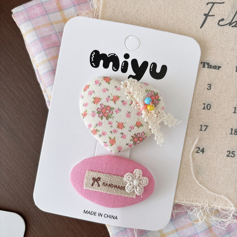 Collection of Flowers Hair Clips or Hair Ties, MyKids-USA®, Hair Pins, Claws & Clips, MyKids-USA - Size/Age - Average Size (0-12Y） - Color - Ivory -  -  - TR2605022129-C.
