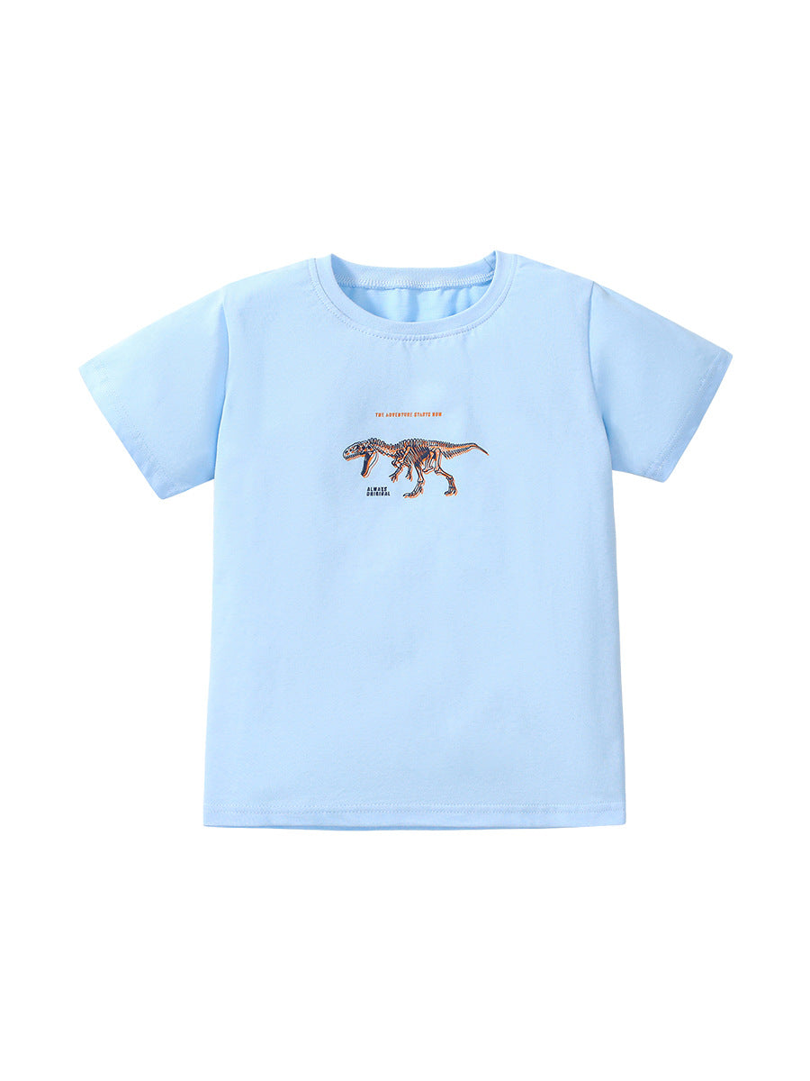 Dinosaur Print T-Shirt In European And American Style For Summer