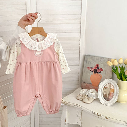MyKids-USA® Arrival Autumn Baby Kids Girls Long Sleeves Floral Top and Pink Overalls