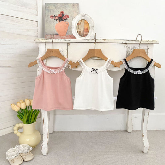 Arrival Summer Baby Kids Girls Lace Trim Top Vest, MyKids-USA®, Baby & Toddler Tops, MyKids-USA -  -  -  -  -  -  - .