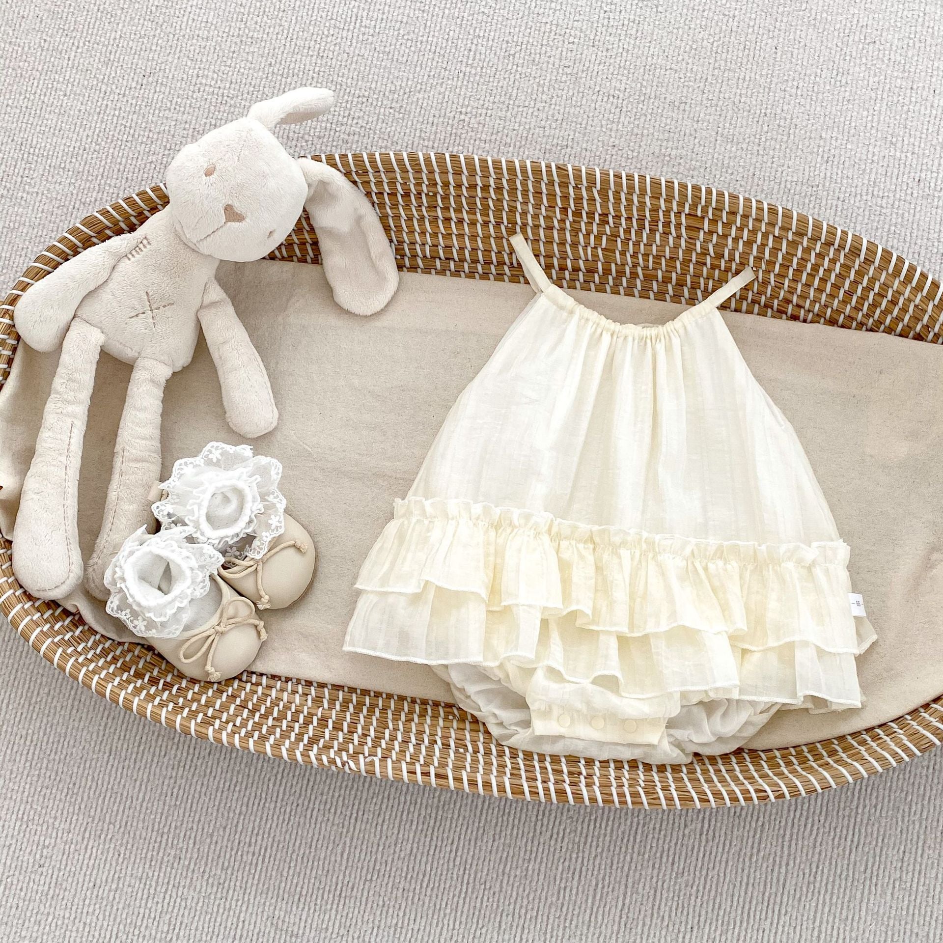 Design Summer Baby Kids Girls Sleeveless Solid Color Strap Bodysuit, MyKids-USA®, Bodysuits, MyKids-USA - Size/Age - 66 (3-6M) - Color - Beige -  -  - TR2605132350-A.