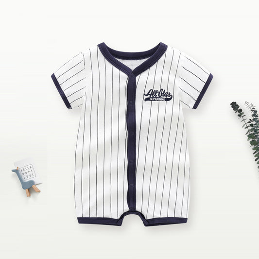 Summer Arrival Baby Boys Short Sleeves Striped and Letters Pattern Rompers Bodysuits, MyKids-USA®, Baby & Children's One-Pieces, MyKids-USA -  -  -  -  -  -  - .