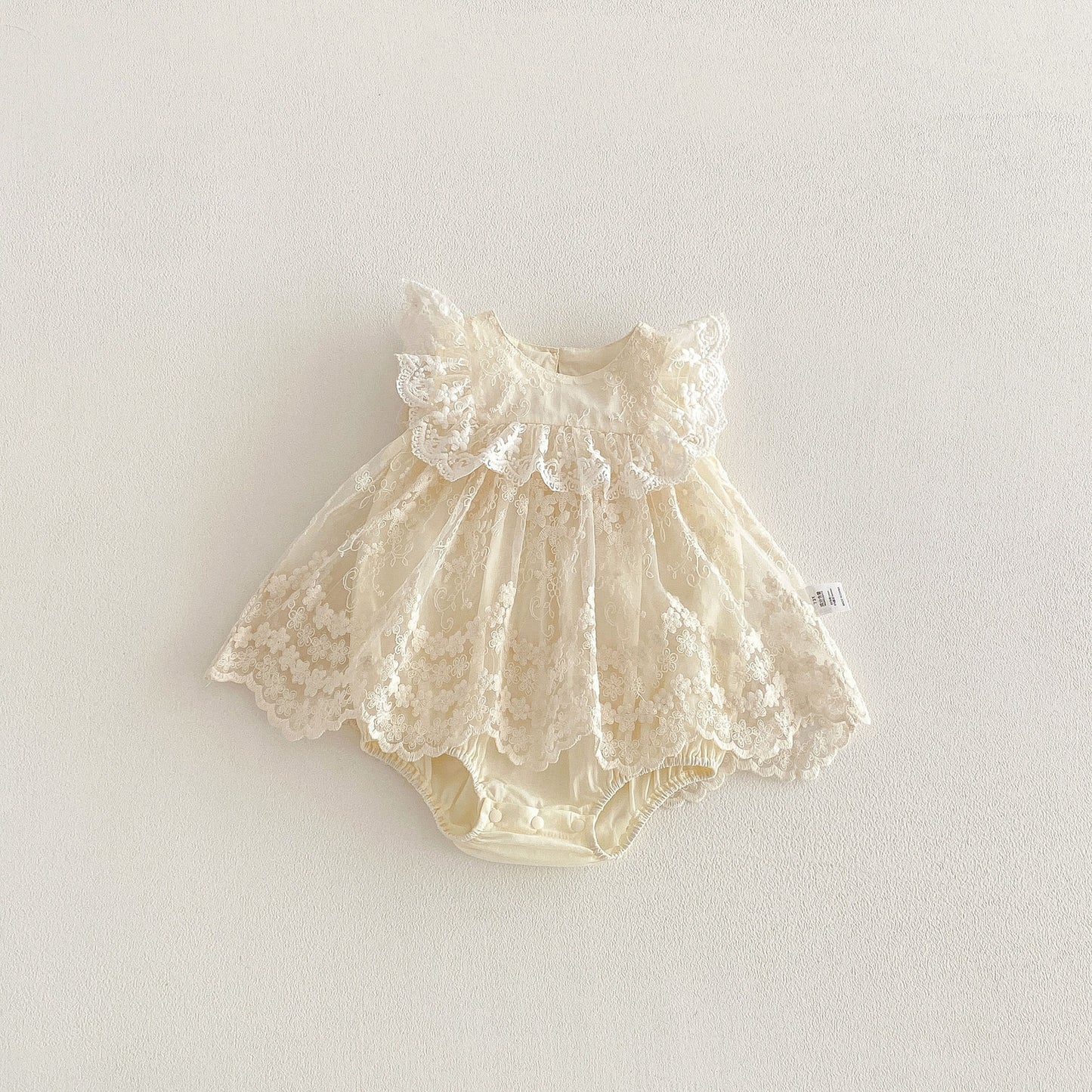 Arrival Summer Baby Kids Girls Fly Sleeves Floral Pattern Tulle Decorated Bodysuit, MyKids-USA®, Bodysuits, MyKids-USA - Size/Age - 66 (3-6M) - Color - Apricot -  -  - TR2605132343-A.