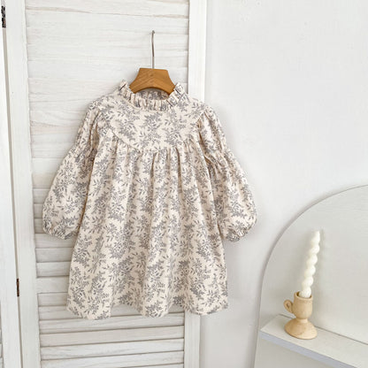 MyKids-USA® Autumn Vintage Floral Baby Kids Girls Princess Long Sleeves Dress