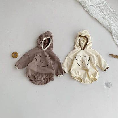 Autumn Arrival Baby Unisex Long Sleeves Teddy Bear Pattern Onesies with Hood, MyKids-USA®, Baby One-Pieces, MyKids-USA -  -  -  -  -  -  - 
