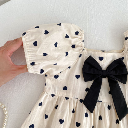 Summer Girls Cute Hearts Pattern Square Neck Onesies and Dress – Princess Sister Matching Set, MyKids-USA®, Baby & Toddler Outfits, MyKids-USA -  -  -  -  -  -  - .