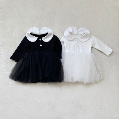 MyKids-USA® Autumn Tulle Patchwork Baby Girls Princess Long Sleeves Dress