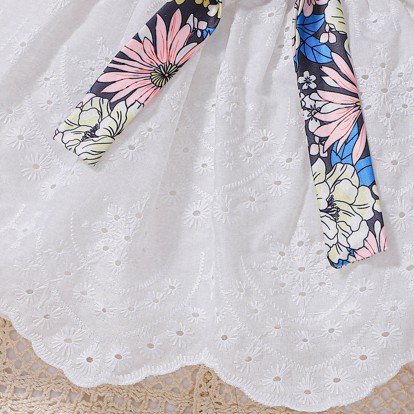Summer Baby Kids Girls Sleeveless Floral Pattern Vest and White Skirt Set