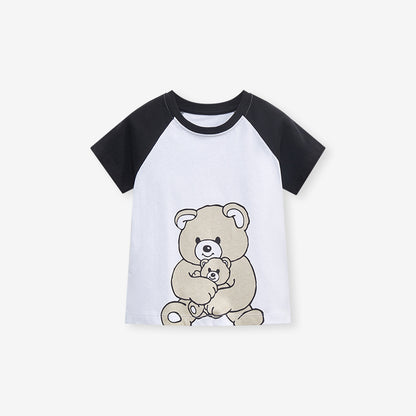 Crew Neck Animals Cartoon Collection Boys’ T-Shirt In European And American Style For Summer
